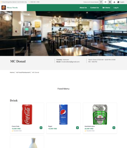 Menu Nerds Au restaurant